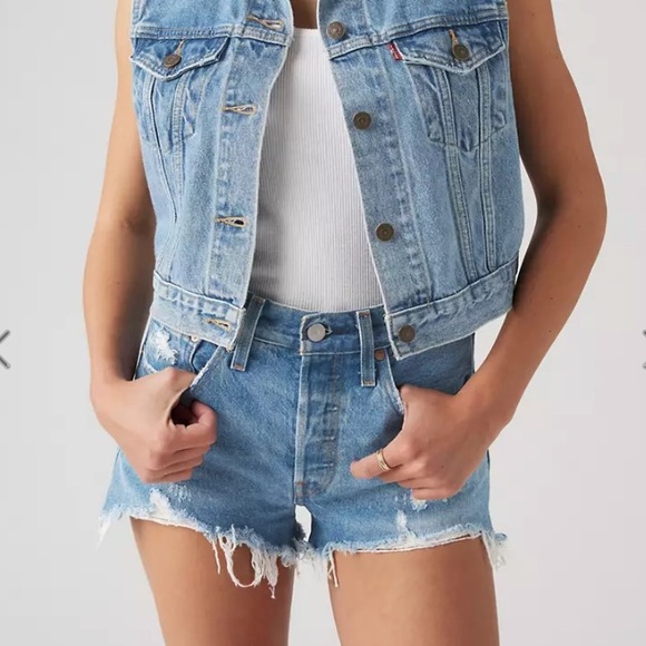 Levi's® Premium 501® ORIGINAL FIT HIGH RISE WOMEN'S SHORTS - Picture 3 of 9